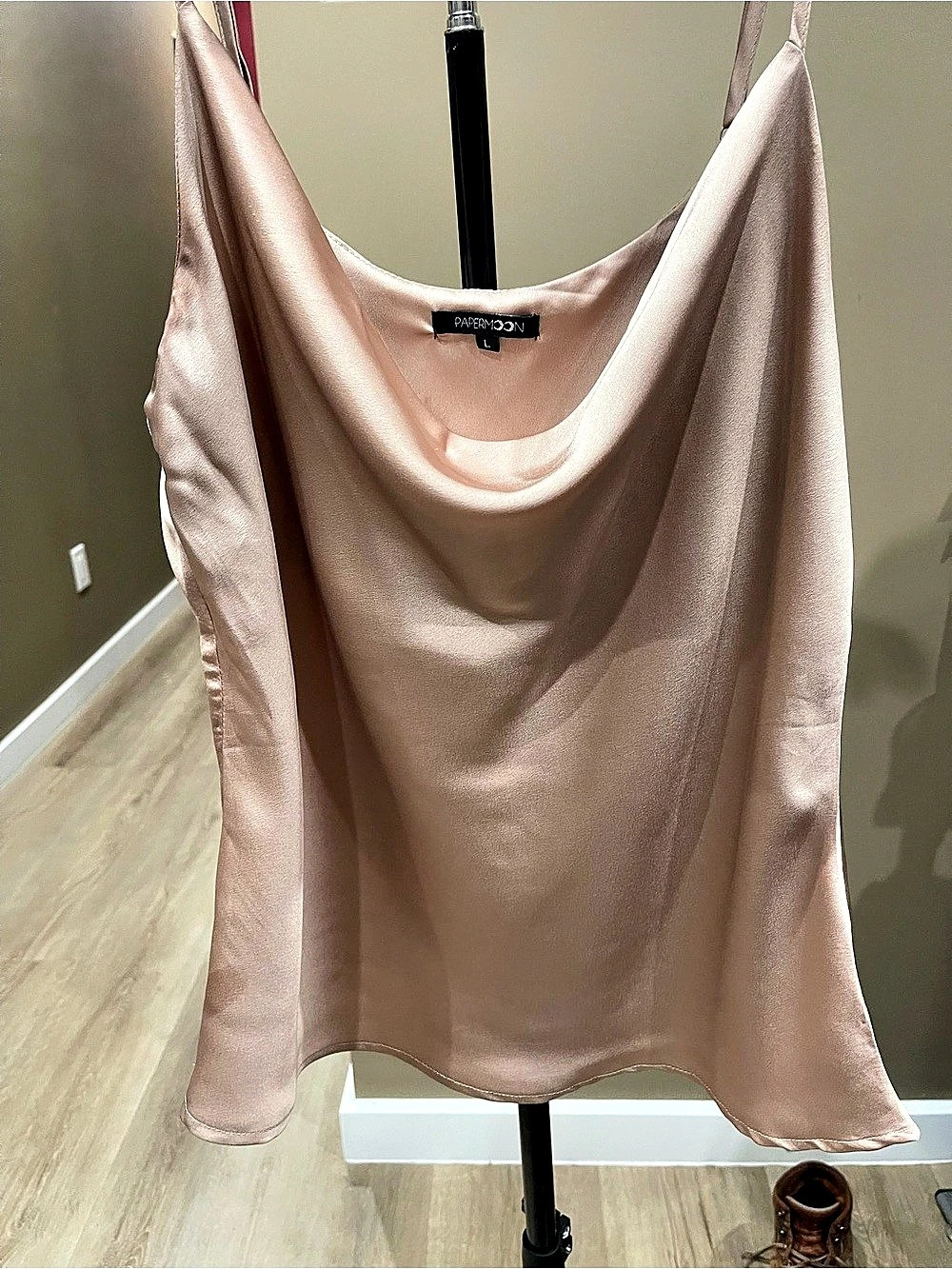 Papermoon Satin Cami in Pink Size Large
